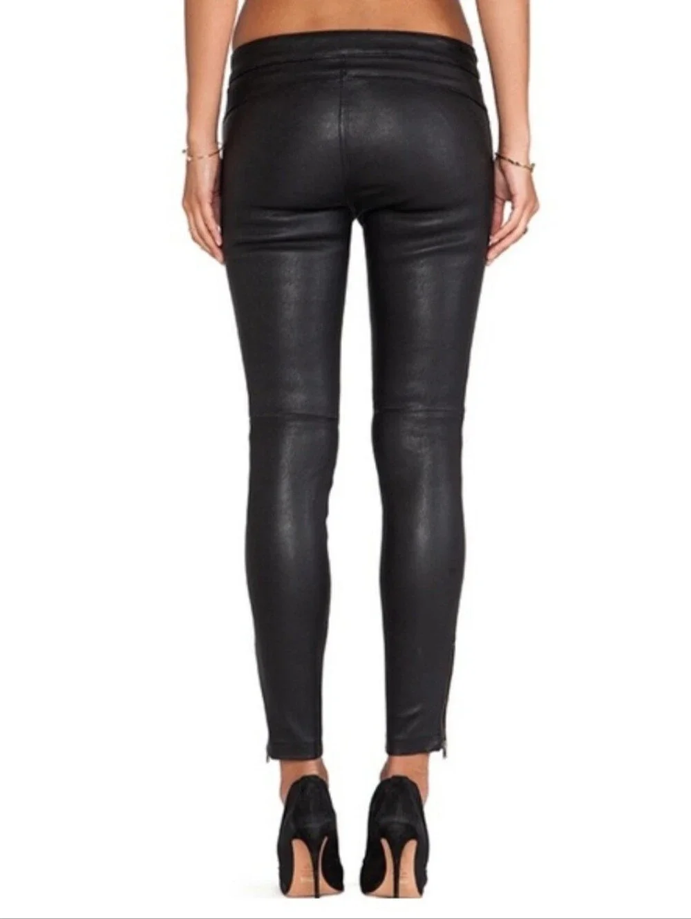 Cut25 By Yigal Azrouel 100% Leather Skinny Pants Black Sz 4